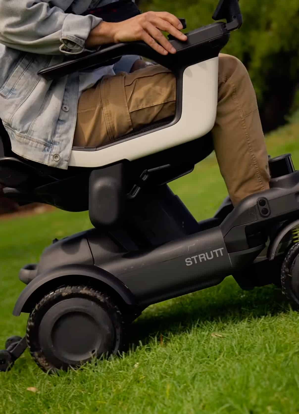 Strutt ev1 on a multi-terrain slope