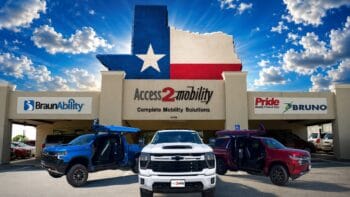 Accessible vehicles ready to test drive at Access 2 Mobility's showroom in Tyler, TX